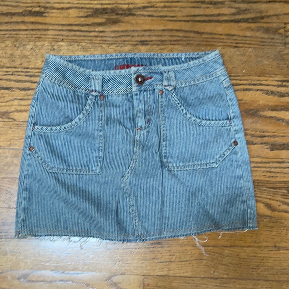 Girls Limited Too railroad stripe denim skort Sz14